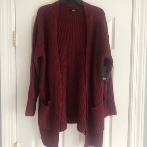 Maroon Knit Cardigan